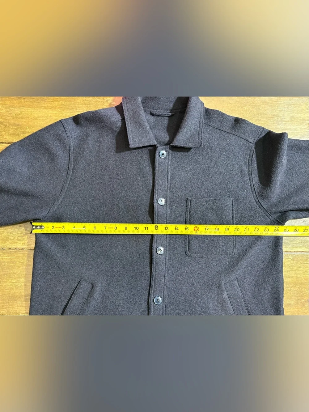 ETON Boiled Wool Shirt Jacket​ in Navy Size XL